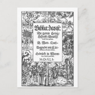 Front page Old Luther Bible Postcard