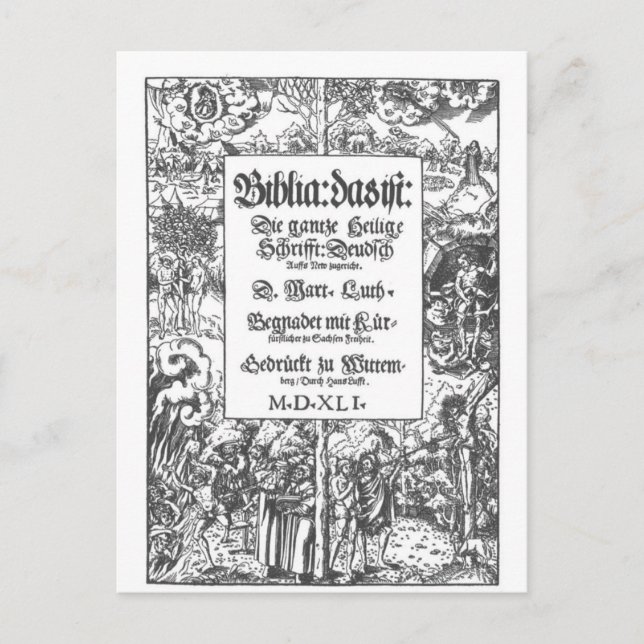 Front page Old Luther Bible Postcard (Front)