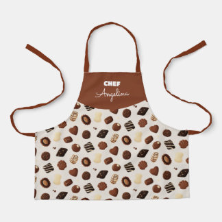 Front pattern of chocolate candy apron
