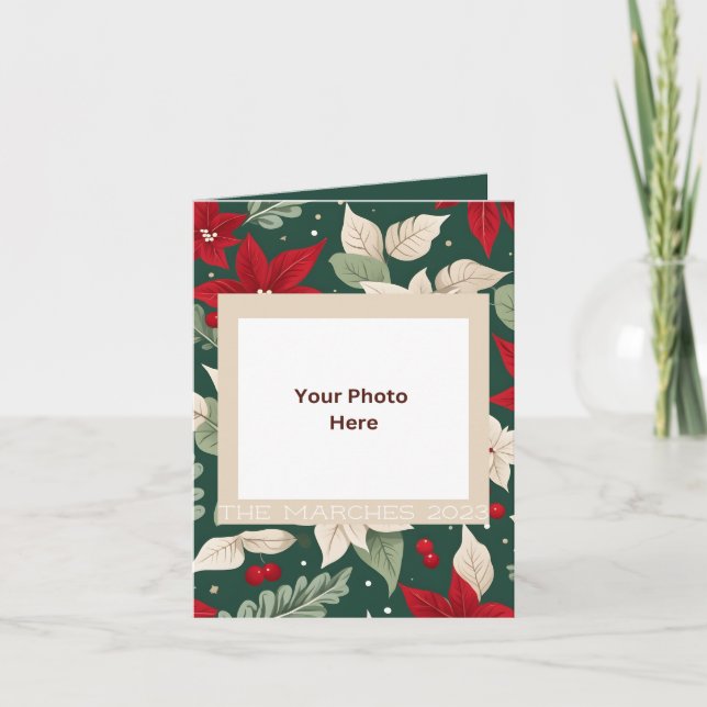 Front Photo Botanical Elegance Christmas  Card (Front)