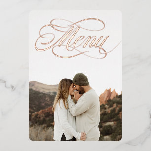 Front Photo Menu Real Foil Invitation