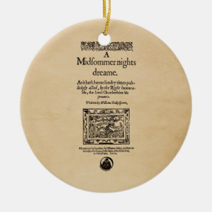 Front Piece to A Midsummer Nights Dream Quarto Ceramic Ornament