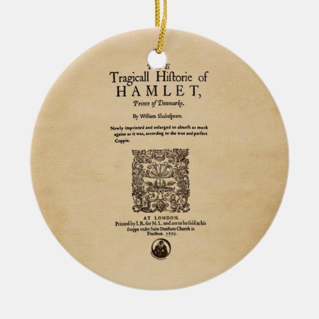 Front Piece to Hamlet Quarto (1605 version) Ceramic Ornament (Front)
