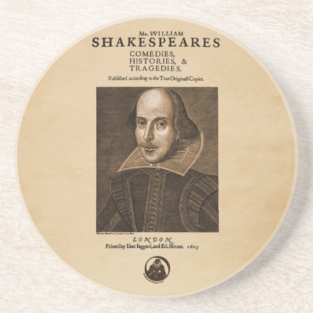 Front Piece to Shakespeare's First Folio Coaster (Front)