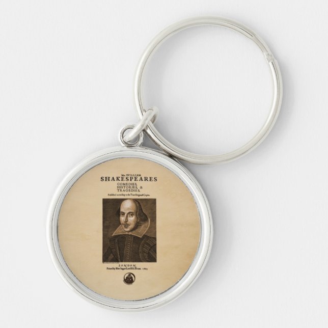 Front Piece to Shakespeare's First Folio Key Ring (Front)