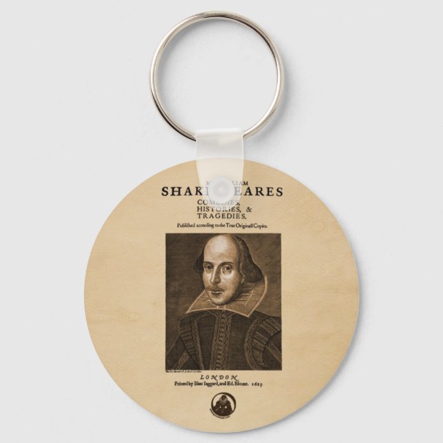 Front Piece to Shakespeare's First Folio Key Ring (Front)