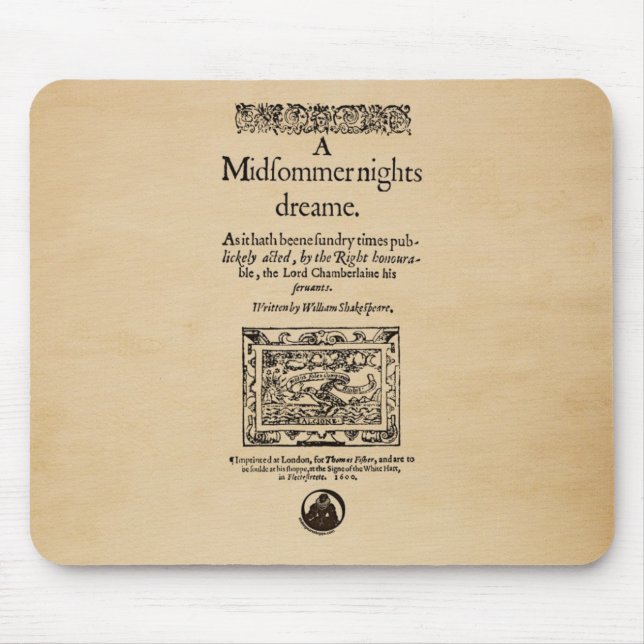Front Piece to the A Midsummer Nights Dream Quarto Mouse Pad (Front)