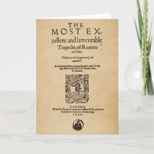 Front Piece to the Romeo & Juliet Quarto (1599) Card