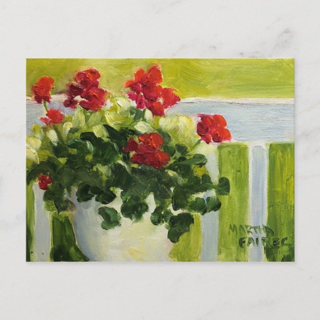 Front Porch Geraniums Postcard (Front)