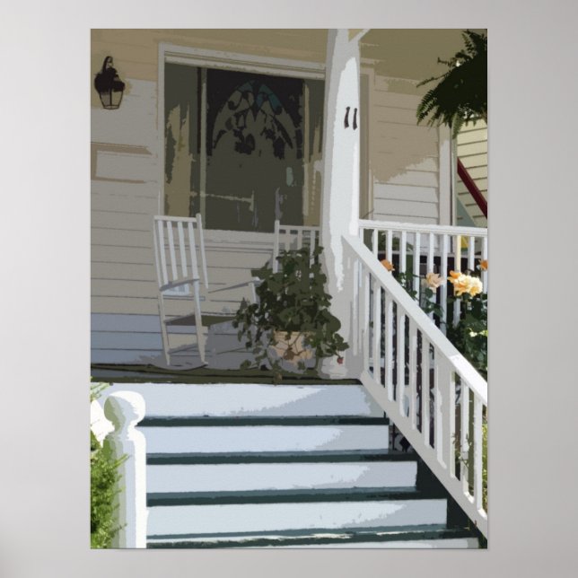 Front Porch in Ocean Grove NJ Poster (Front)