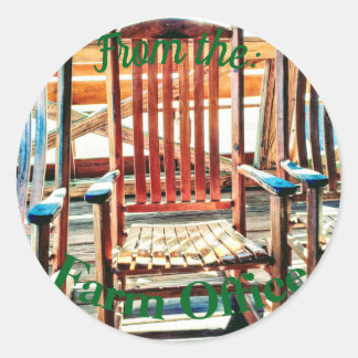 Front Porch Office Chair of the Farm CEO Classic Round Sticker