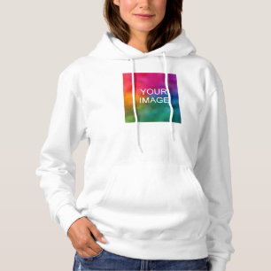 Front Print Add Text Upload Photo to Womens Modern Hoodie