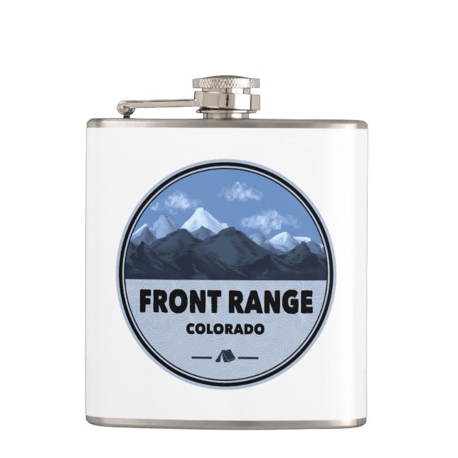 Front Range Mountains Colorado Camping Hip Flask (Front)