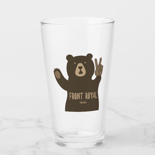 Front Royal Virginia Peace Bear Glass (Front)