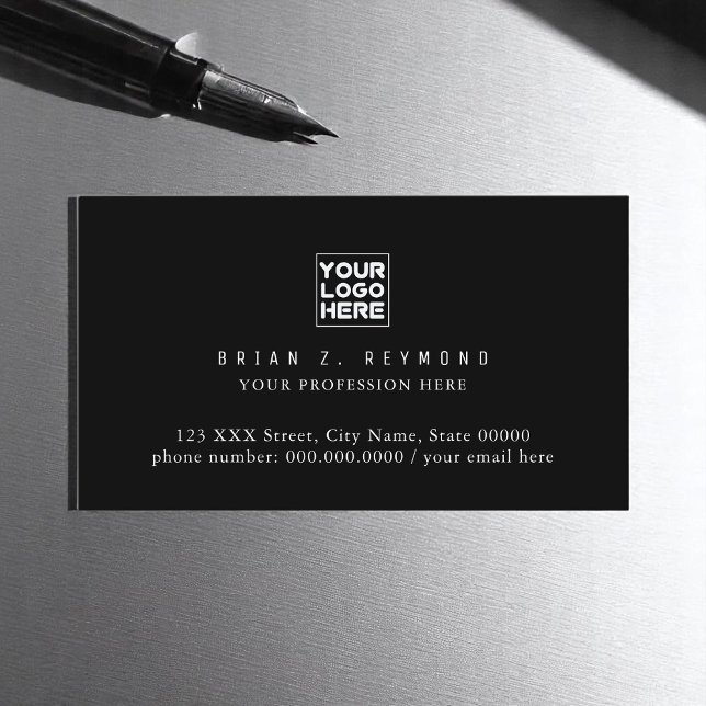 Front side only | Logo on Black Business Card (Creator Uploaded)