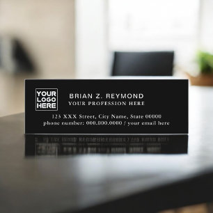 (front side only) Logo on Black Mini Business Card