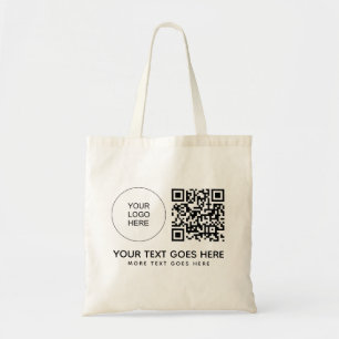 Front Side Print Company Logo QR Code Grocery Tote Bag