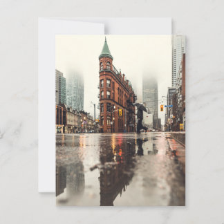Front Street, Toronto Street View, Rain, Ontario Postcard