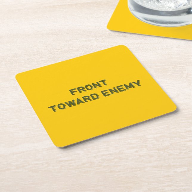 FRONT TOWARD ENEMY SQUARE PAPER COASTER (Angled)