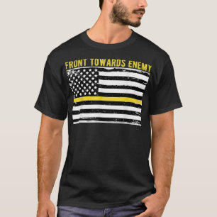 Front Toward Enemy Vintage American Flag Military T-Shirt