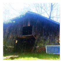 Front View a rustic 100 year old barn Poster