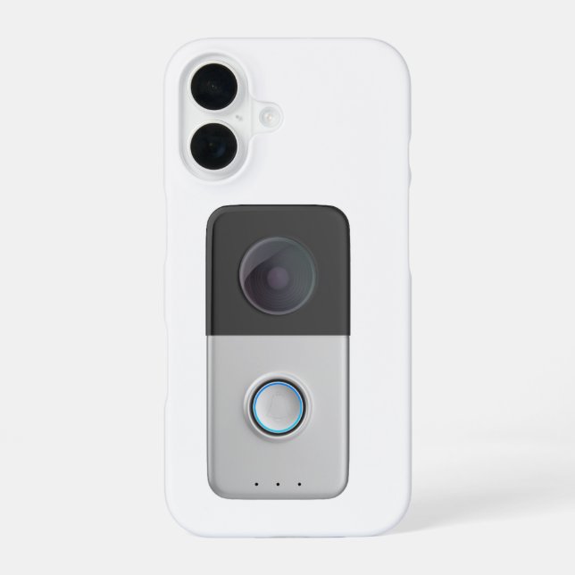 Front view of smart video doorbell iPhone 16 case (Back)