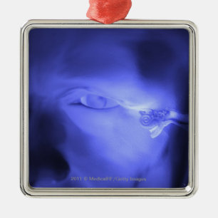 Front view of the inner ear metal ornament