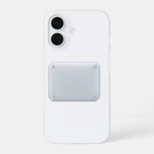 Front view of transparent glass signboard iPhone 16 case
