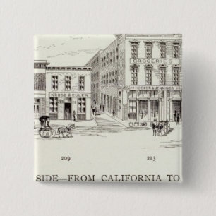 Front West side California and Sacramento 15 Cm Square Badge