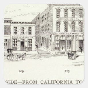 Front West side California and Sacramento Square Sticker