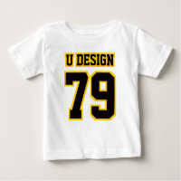 Front WHITE BLACK GOLD 3/4 Sleeve Raglan