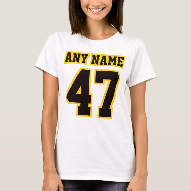 Front WHITE BLACK GOLD Womens Basic Cotton Tee (Front)