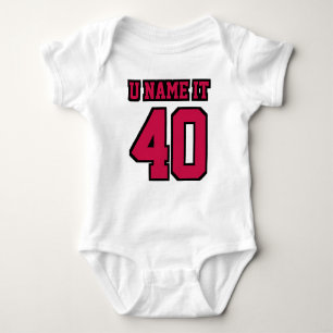 Front WHITE CRIMSON BLACK Bodysuit Football Jersey
