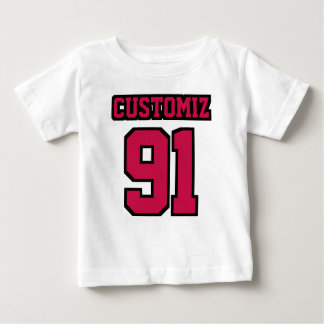 Front WHITE CRIMSON BLACK Romper Football Jersey Baby T-Shirt