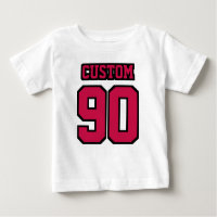 Front WHITE CRIMSON RED BLACK 3/4 Sleeve Raglan