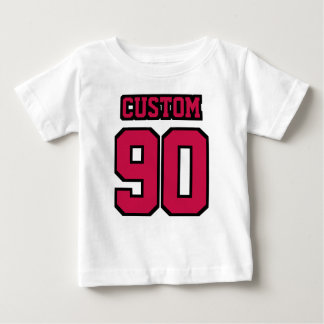 Front WHITE CRIMSON RED BLACK 3/4 Sleeve Raglan Baby T-Shirt