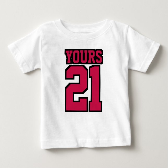 Front WHITE CRIMSON RED BLACK One Piece Jersey Baby T-Shirt (Front)