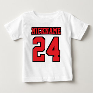 Front WHITE RED BLACK Dress Football Jersey Baby T-Shirt