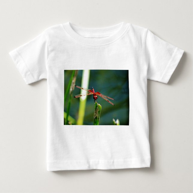 Frontal Red and Black Dragonfly Baby T-Shirt (Front)