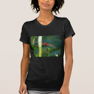 Frontal Red and Black Dragonfly T-Shirt