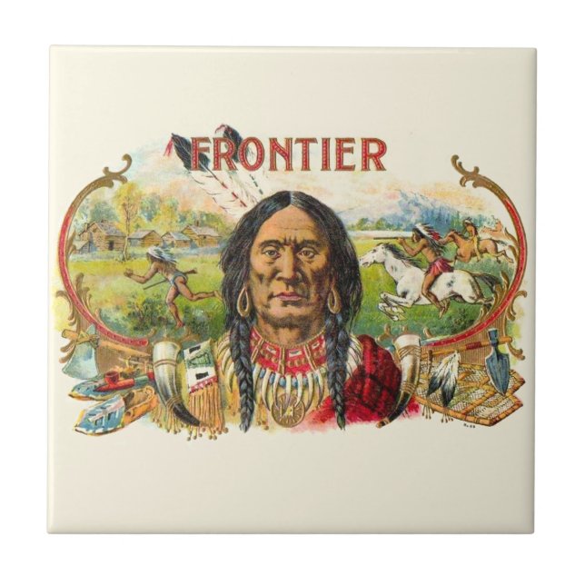 Frontier Cigar Advertising Ceramic Tile (Front)