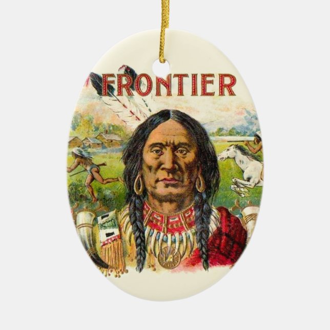 Frontier Cigar Advertising Ceramic Tree Decoration (Front)