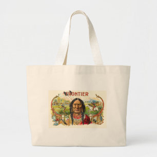 Frontier Cigar Advertising Large Tote Bag