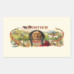 Frontier Cigar Advertising Rectangular Sticker