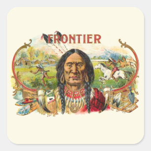 Frontier Cigar Advertising Square Sticker