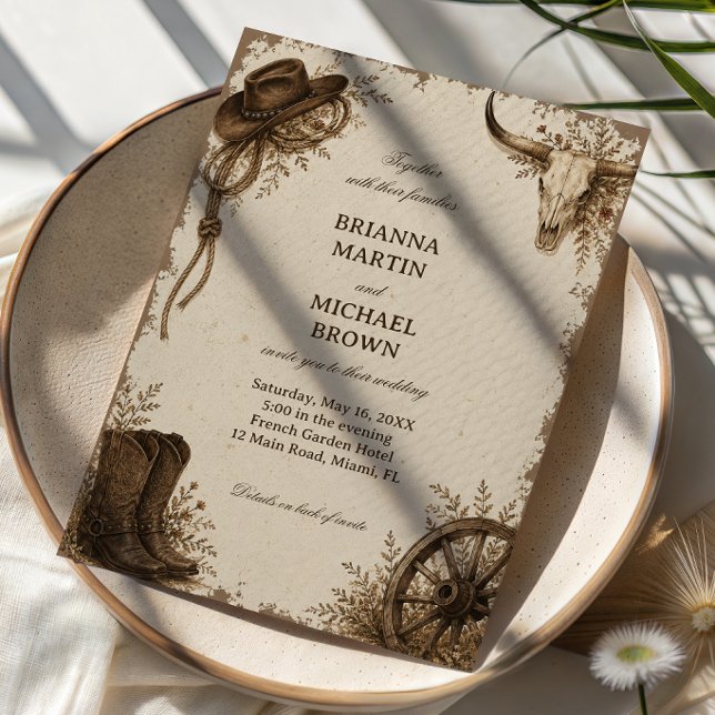 Frontier Prairie Rustic Western Invitation (Creator Uploaded)