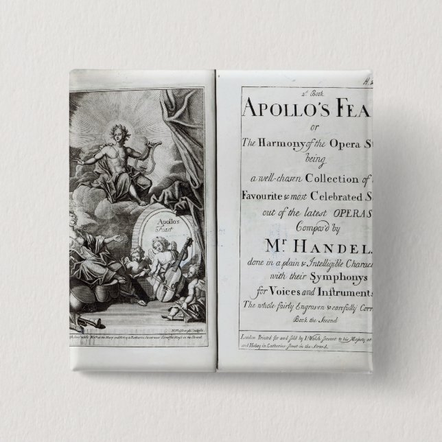Frontispiece for Apollo's Feast, c.1734 15 Cm Square Badge (Front)