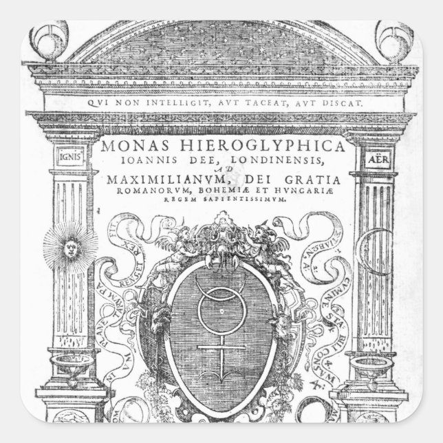 Frontispiece from 'Monas Hieroglyphica' Square Sticker (Front)