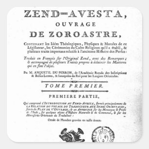 Frontispiece of an edition of the 'Zend Square Sticker