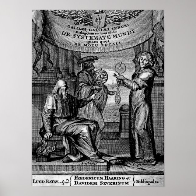 Frontispiece of 'Dialogus De Systemate Mundi' Poster (Front)